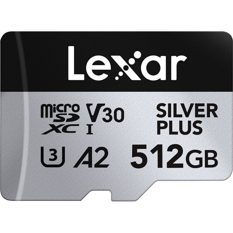 Lexar 512GB Professional SILVER PLUS UHS-I microSDXC Memory Card with SD Adapter
