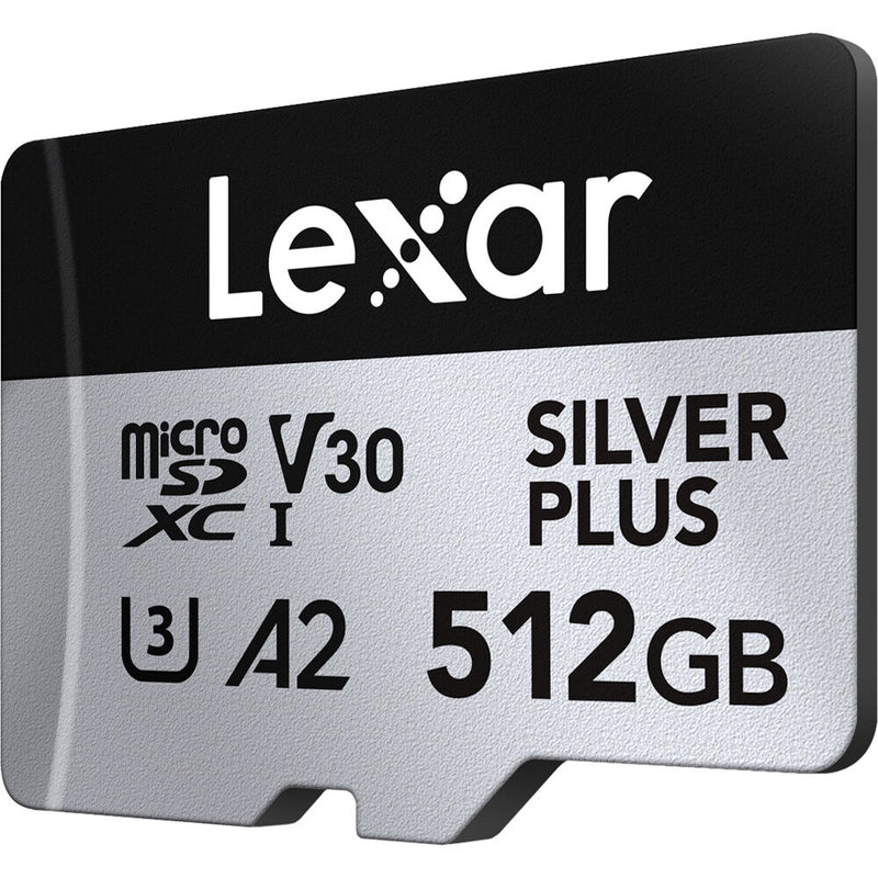 Lexar 512GB Professional SILVER PLUS UHS-I microSDXC Memory Card with SD Adapter