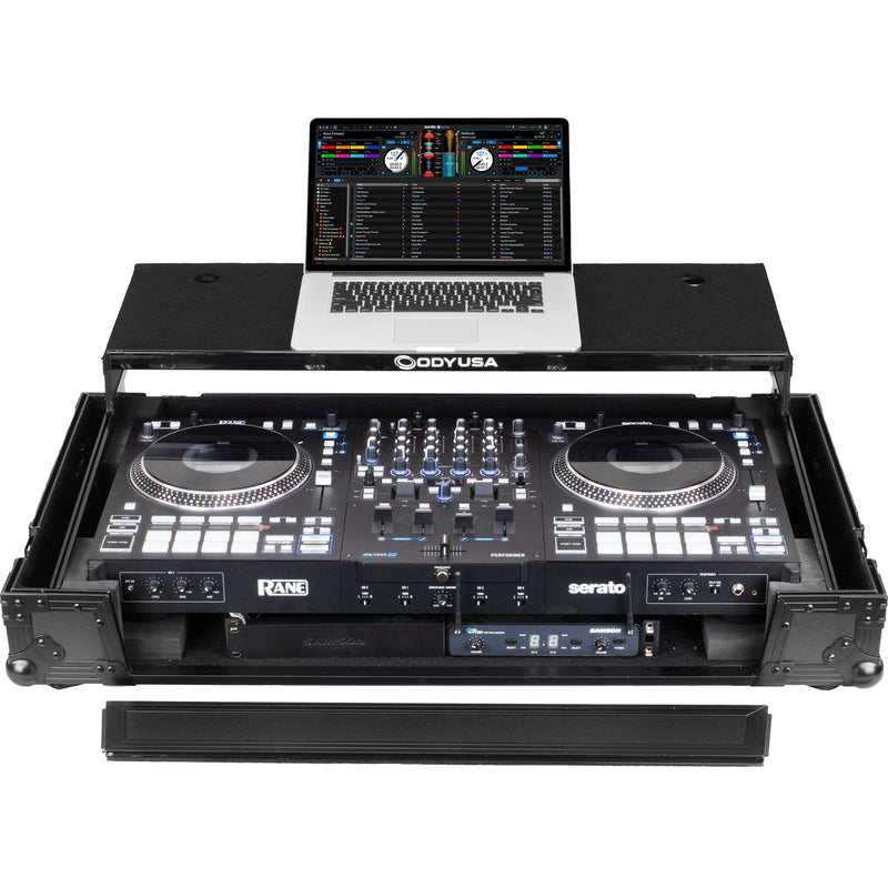 Odyssey Black Label Wheeled Flight Case for RANE PERFORMER with Glide-Style Laptop Platform (1 RU)