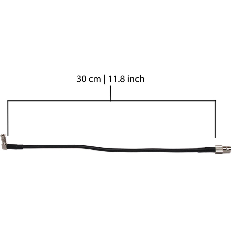 XLCS Designs 12G-SDI Right-Angle Micro-BNC Male to Female Cable (11.8")