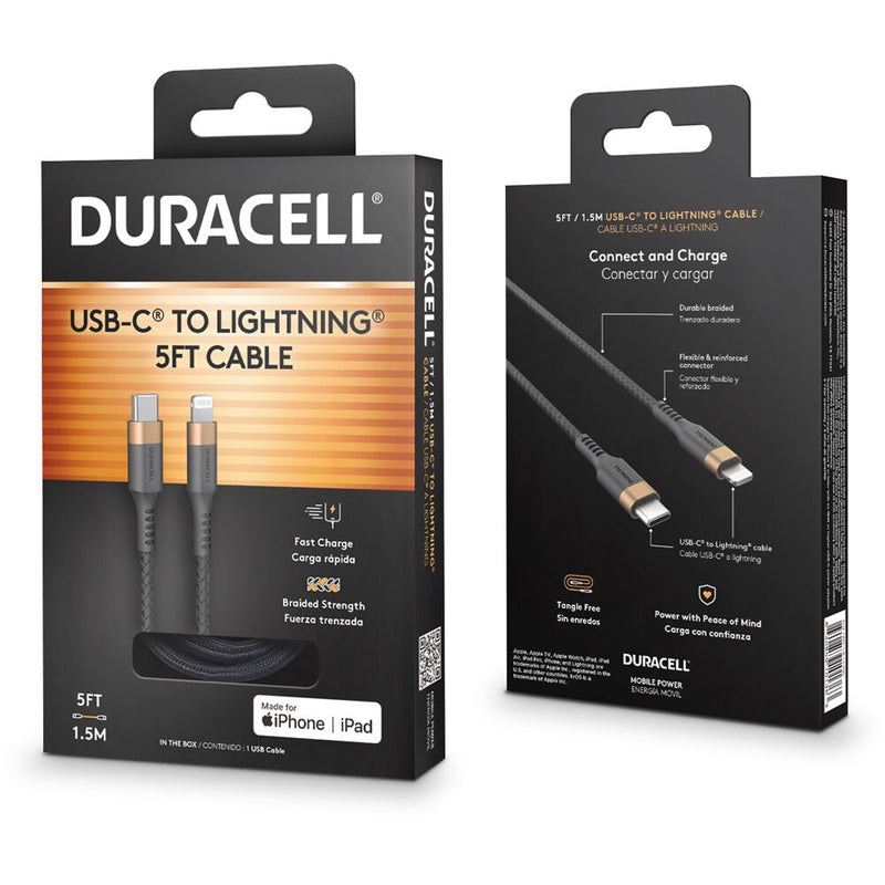 Duracell USB-C to Lightning Cable (5')