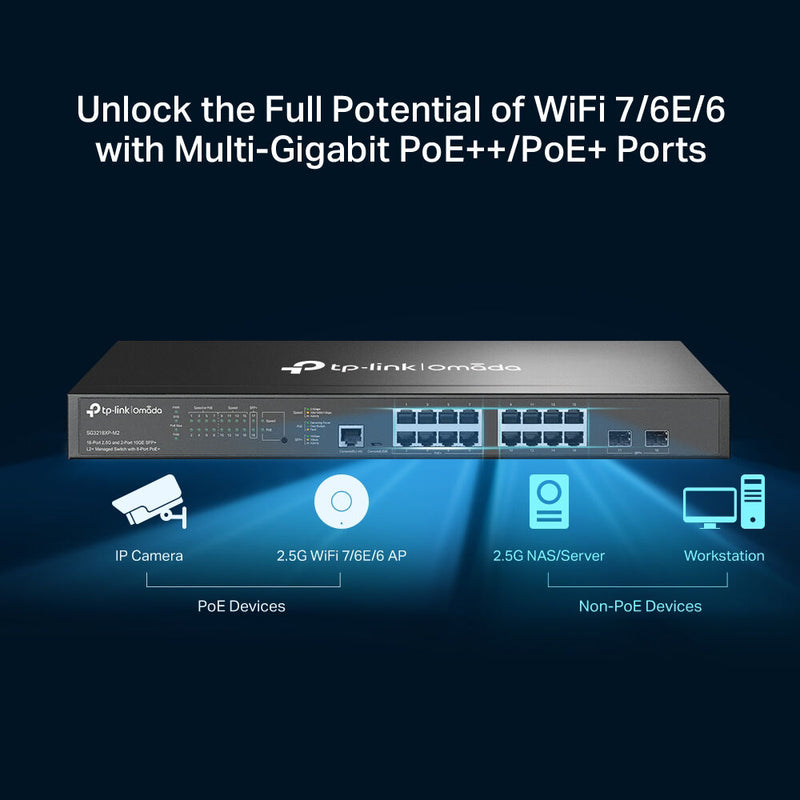 TP-Link Omada SG3218XP-M2 16-Port 2.5G PoE+ Compliant Managed Network Switch