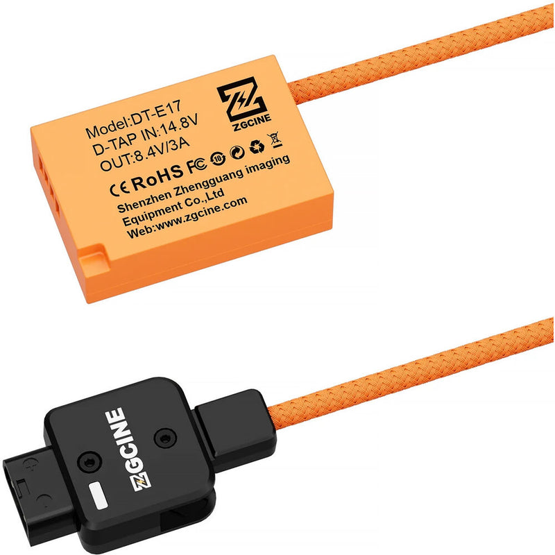 ZGCINE D-Tap to Canon LP-E17 Dummy Battery with Braided Power Cable (23.6")