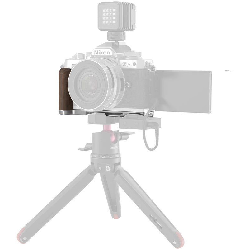 SmallRig L-Shape Mounting Plate with Wood Grip for Nikon Zfc (Silver)