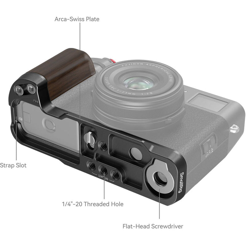SmallRig Wooden L-Shaped Grip for FUJIFILM X100VI / X100V (Black)