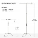 Neewer SC340AW Stainless Steel Air-Cushioned C-Stand with Arm & Casters (11.2')