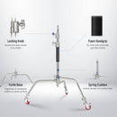 Neewer SC186W Stainless Steel C-Stand with Arm & Casters (6')