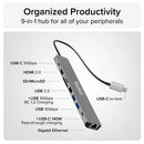 Plugable 9-in-1 USB-C Hub with 4K HDMI and 140W Power Delivery Charging