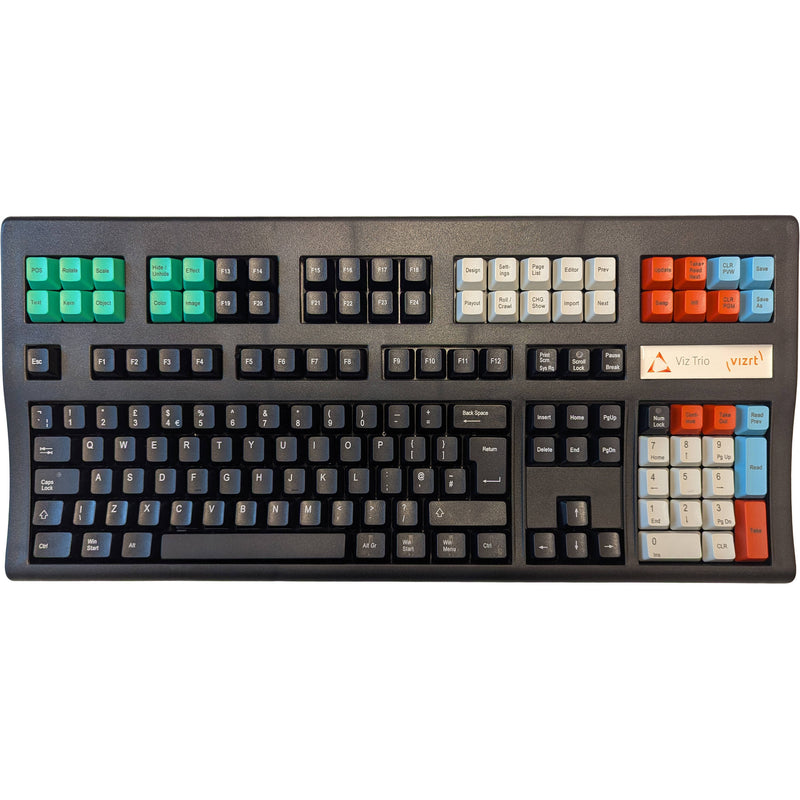 Vizrt Viz Trio 144 USB Keyboard with Vizrt Key Layout (Black)