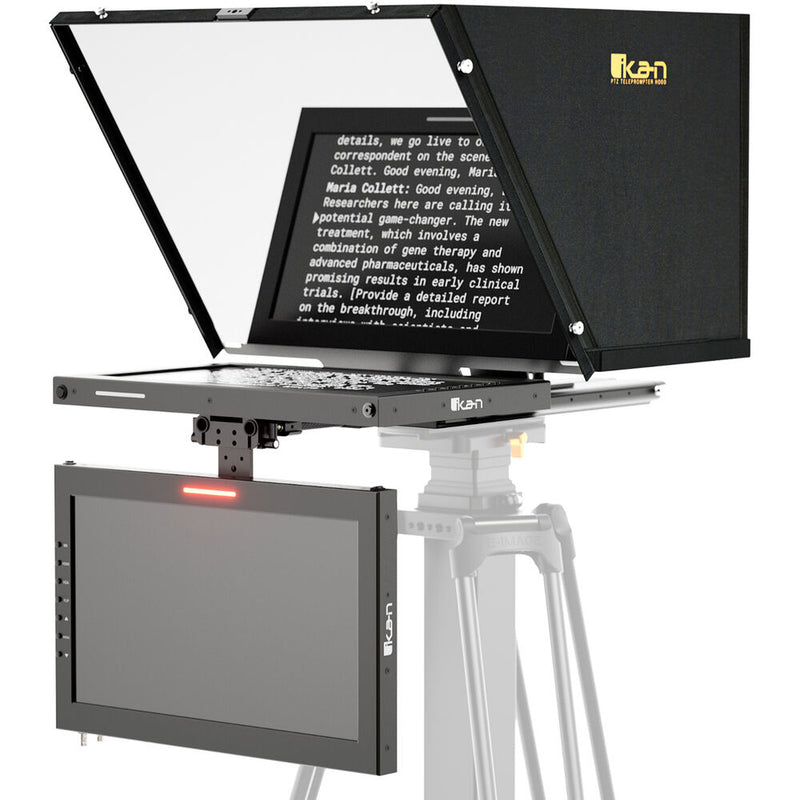 ikan Professional 15" SDI PTZ Teleprompter with Widescreen Tally Monitor & Talent Monitor