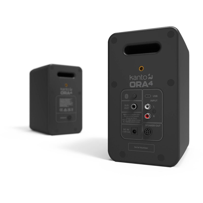 Kanto Living ORA4 Active 2-Way Reference Desktop Speakers with Bluetooth Streaming (Black, Pair)