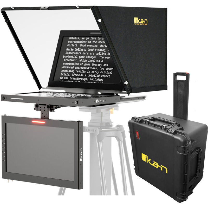 ikan Professional 15" SDI PTZ Widescreen Teleprompter Travel Kit with Talent Monitor