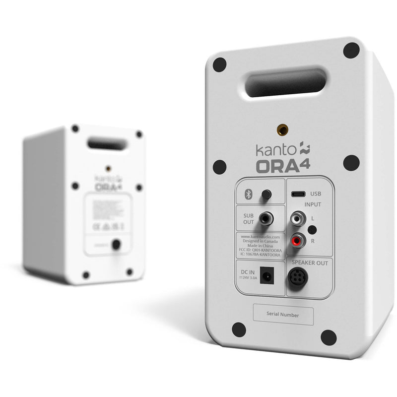 Kanto Living ORA4 Active 2-Way Reference Desktop Speakers with Bluetooth Streaming (Matte White, Pair)