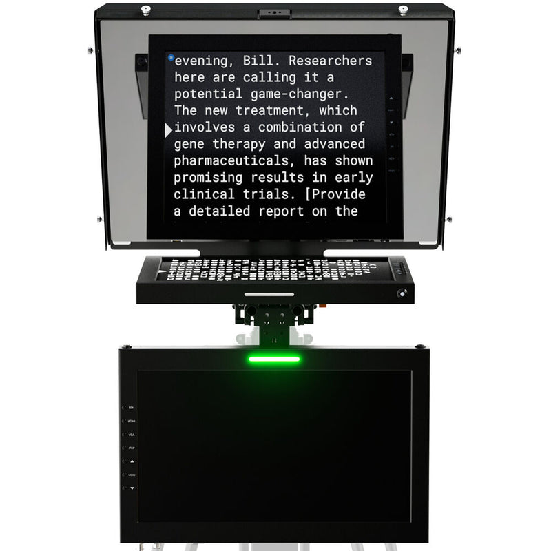 ikan PT4500S-TM-V3 Professional 15" SDI High-Bright Teleprompter with Widescreen Talent Monitor