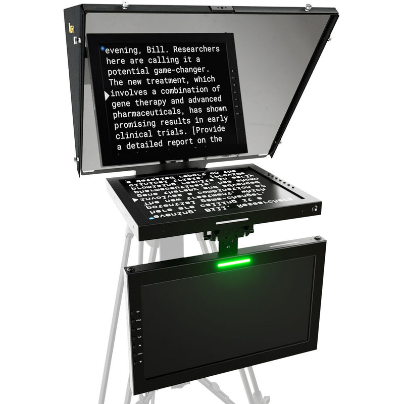 ikan PT4500S-TM-V3 Professional 15" SDI High-Bright Teleprompter with Widescreen Talent Monitor