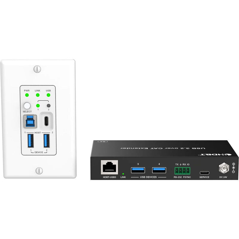 DVDO 2-Host USB-C & USB 3.2 Gen 1 100m Extender over HDBaseT (WP TX to Box RX)