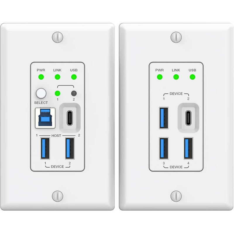 DVDO 2-Host USB-C & USB 3.2 Gen 1 100m Extender over HDBaseT (WP TX to WP RX)