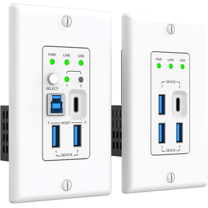 DVDO 2-Host USB-C & USB 3.2 Gen 1 100m Extender over HDBaseT (WP TX to WP RX)
