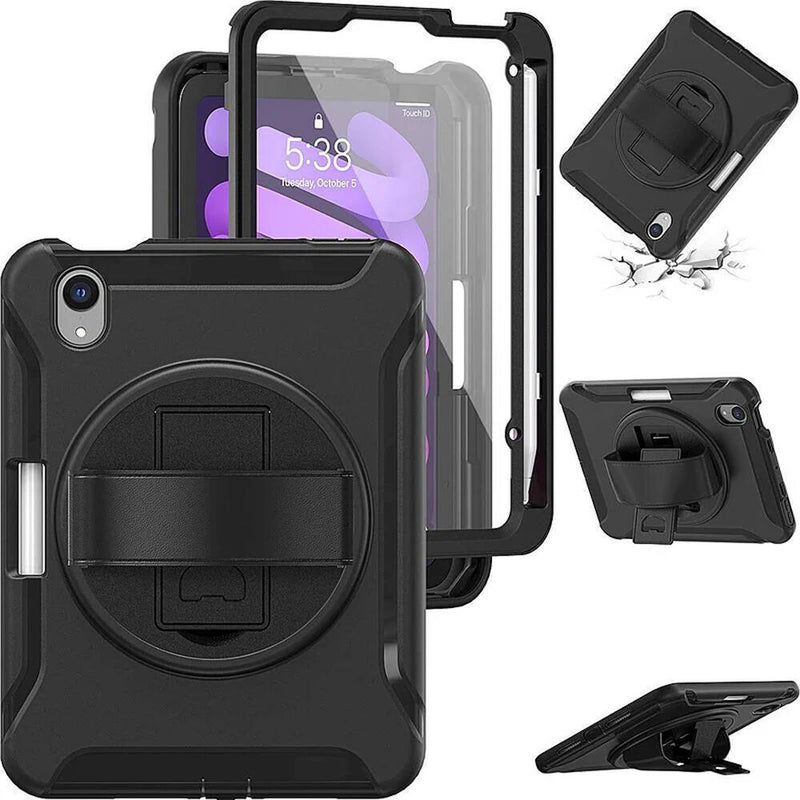 Sahara Case Raider Series Heavy-Duty Hand Strap Case for Apple iPad mini A17 Pro/6th Gen 2021