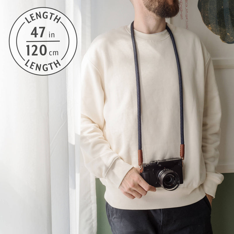 Fab' F8 Rope Camera Strap (Navy Blue, 47")