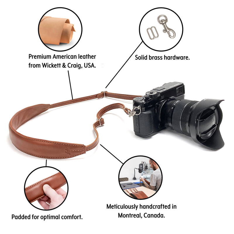 Fab' F11 Leather Camera Strap (Brown, 39 to 55")