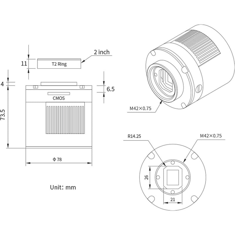 ZWO ASI183MM USB 3.0 Astronomy Camera (Mono)