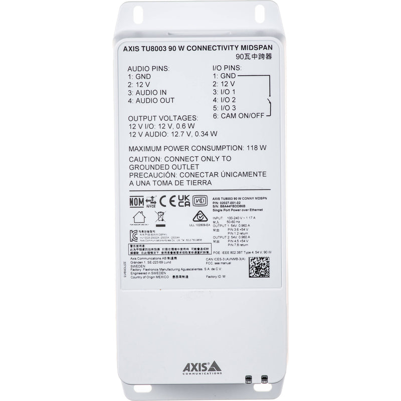 Axis Communications TU8003 90W Connectivity Midspan