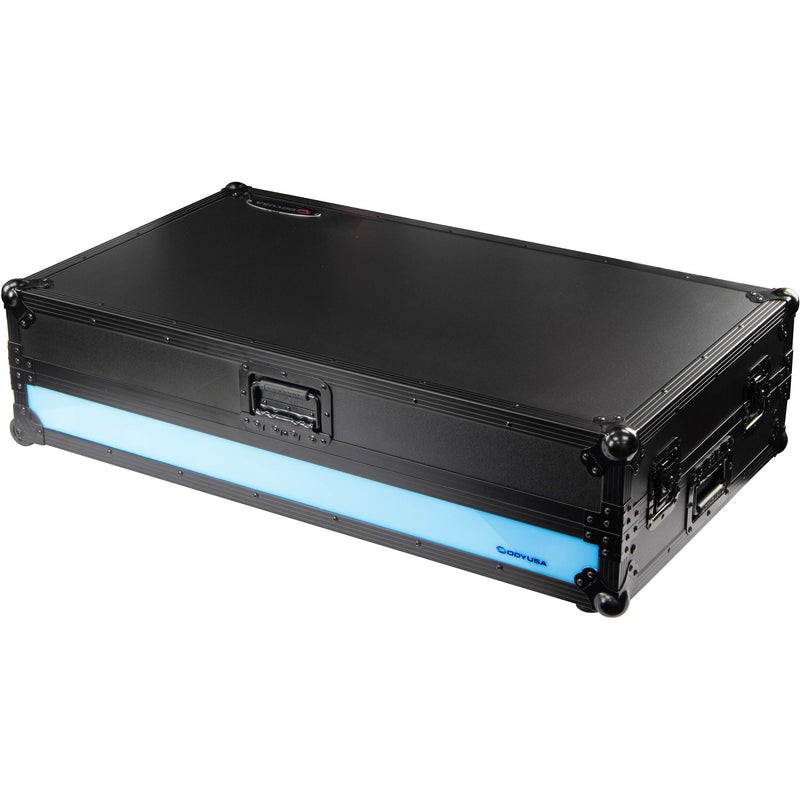 Odyssey LED Flight Effects Case for AlphaTheta XDJ-AZ with Glide-Style Platform and Corner Wheels (All Black, 1 RU)
