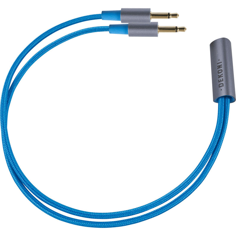 Dekoni Audio Dekoni Ensemble Postsplit 3.5mm Connectors with Blue Nylon Woven Jacket
