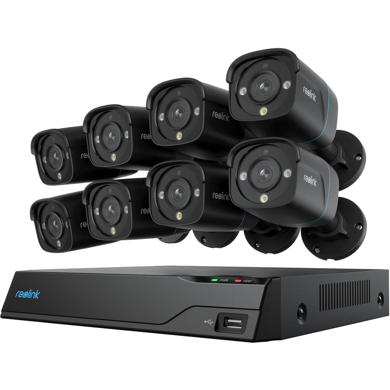 Reolink NVS16-8MB8-B 16-Channel 8MP NVR with 4TB HDD & Eight 8MP Bullet Cameras (Black)