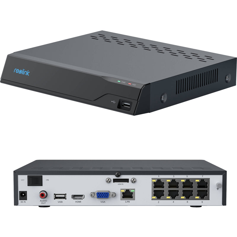 Reolink NVS16-8MB8-B 16-Channel 8MP NVR with 4TB HDD & Eight 8MP Bullet Cameras (Black)