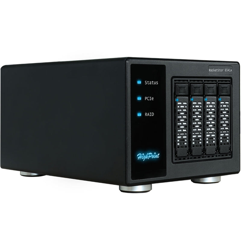 HighPoint Rocketstor 6541AW 4X U.2/U.3 Bay to PCIe 4.0x16 NVMe Raid Storage Enclosure