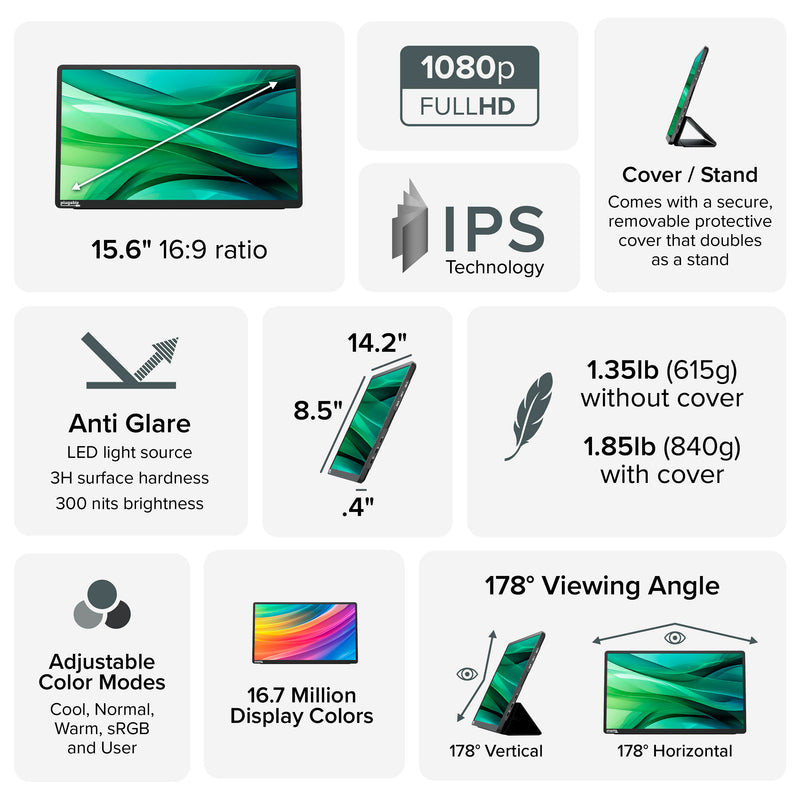 Plugable 15.6" USB-C Portable Monitor