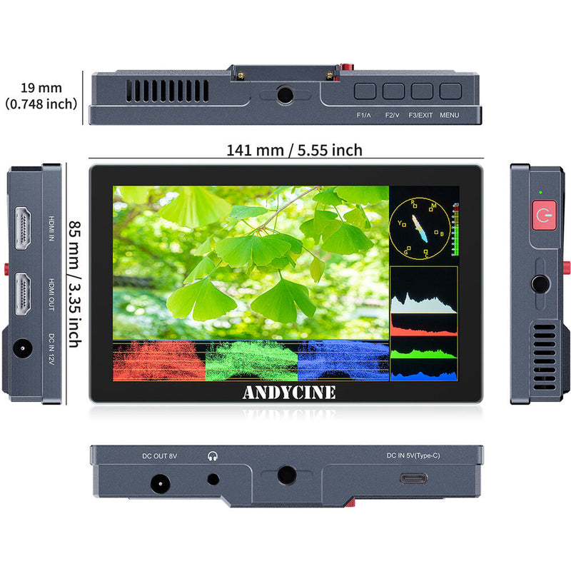 ANDYCINE X5 5.5" High-Brightness 4K HDMI Touchscreen Monitor