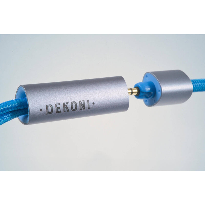 Dekoni Audio Dekoni Ensemble Postsplit 4-Pin Mini-XLR Connectors with Blue Nylon Woven Jacket
