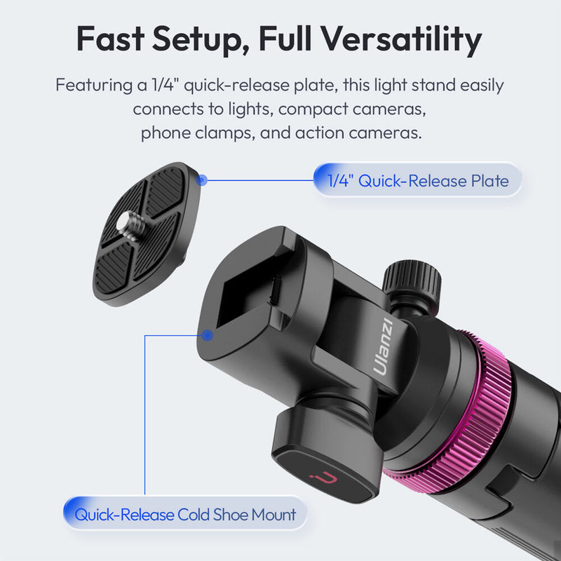 Ulanzi MT-89 Quick Release Light Stand with Cold Shoe Mount (Black)