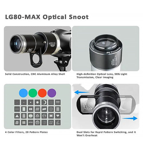 Falcon Eyes LG80-MAX Snoot with Optical Lens