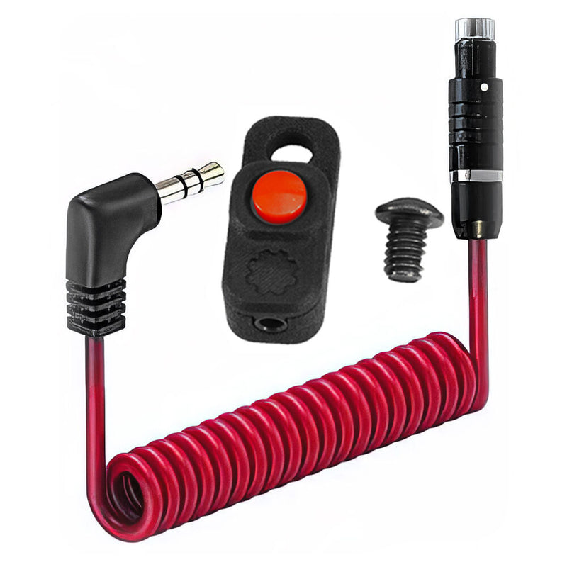 MUTINY Bolt-On V2 Micro R/S Button for Select RED and ARRI Cameras (Coiled, Red)