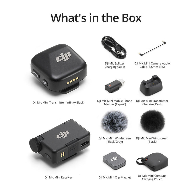 DJI Mic Mini Compact Wireless Microphone System for Camera & Smartphone (2.4 GHz)