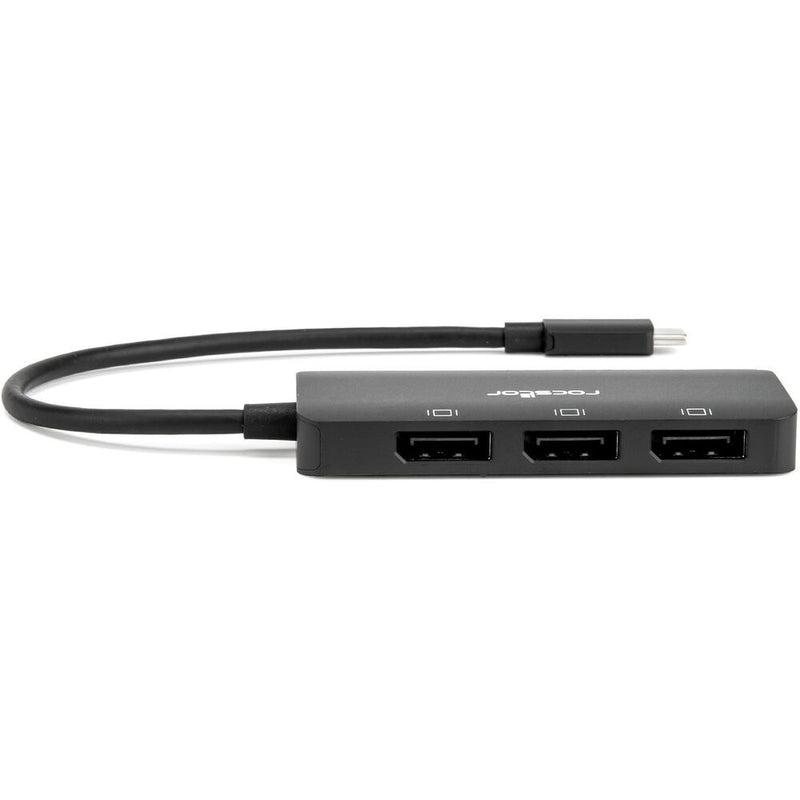Rocstor USB-C to Triple 4K DisplayPort Adapter (Black)