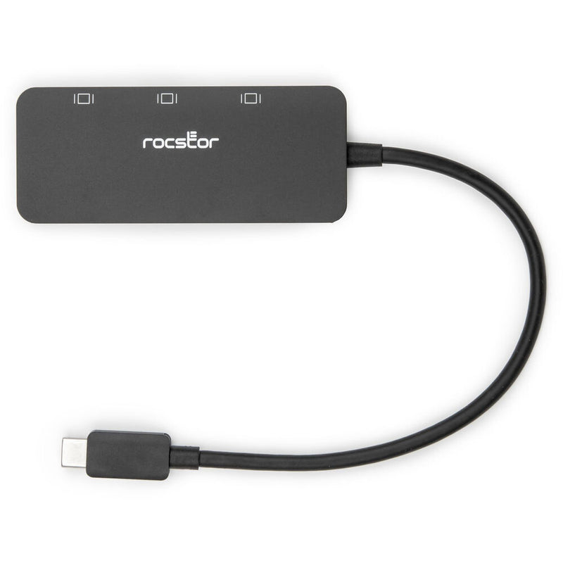 Rocstor USB-C to Triple 4K DisplayPort Adapter (Black)