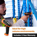 Ambir Technology Inc BR200-BL Wireless Barcode Reader (Black/Orange)