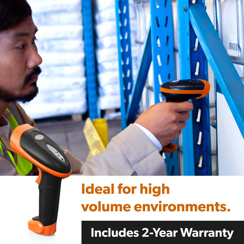 Ambir Technology Inc BR200-BL Wireless Barcode Reader (Black/Orange)