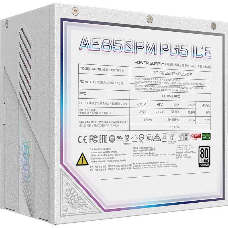 Gigabyte AORUS ELITE 850W 80 PLUS Platinum Modular ATX Power Supply (ICE)