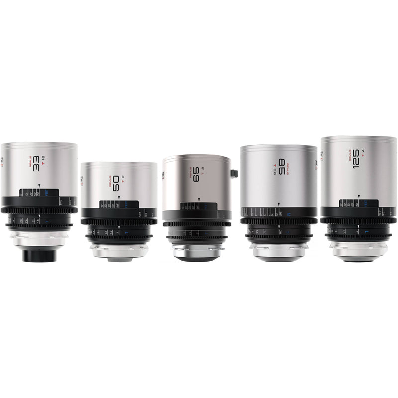 BLAZAR LENS Remus 1.5x Full-Frame Anamorphic 5-Lens Set (ARRI PL, Silver Flare)