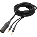 Beyerdynamic Double-Sided Stereo Cable with Locking Mechanism for Balanced-Mode Use (4-Pin XLR to Two 3.5mm, 9.8')