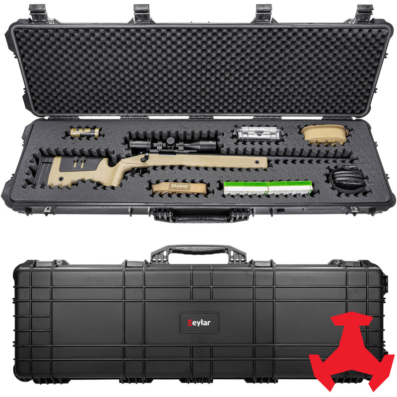 RAGAR Hard Rifle Case with RAGAR Reconfigurable & Reusable XP Crosslinked Foam (53", Black)