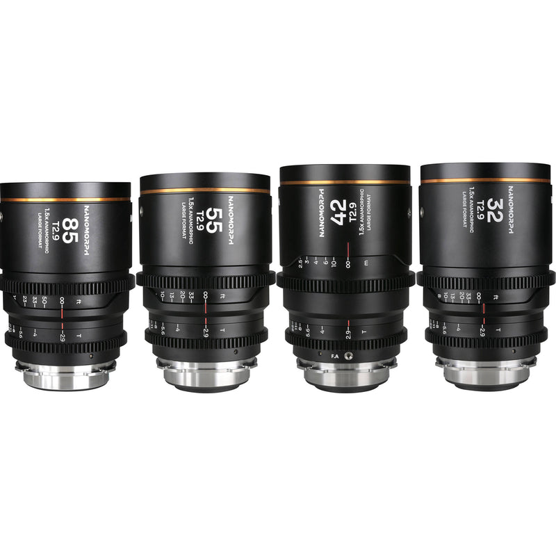 Venus Optics Laowa Nanomorph T2.9 1.5x LF Anamorphic 4-Lens Bundle (ARRI PL/Canon EF, Amber Flare)