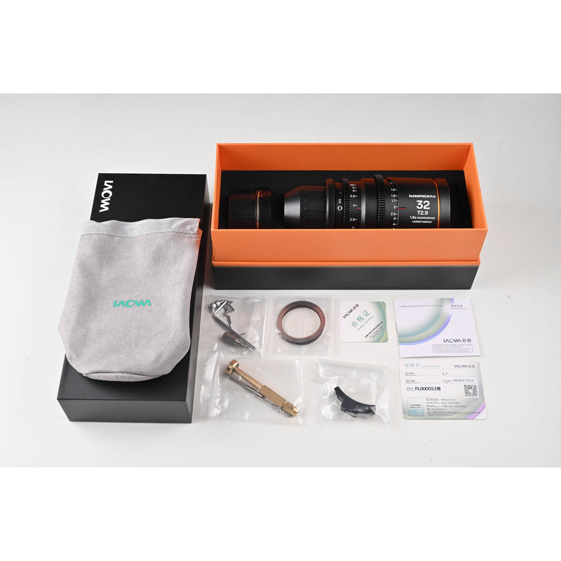 Venus Optics Laowa Nanomorph 32mm T2.9 1.5x LF Anamorphic Lens (ARRI PL & Canon EF, Amber Flare)