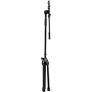 K&M 210/9 Tripod Microphone Stand with Telescoping Boom (Black, Value 2-Pack)
